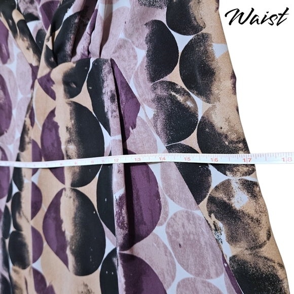 Simply Vera Vera Wang Sz 4 Abstract Print Sleeveless Dress Full Zip Back Office - Picture 15 of 16